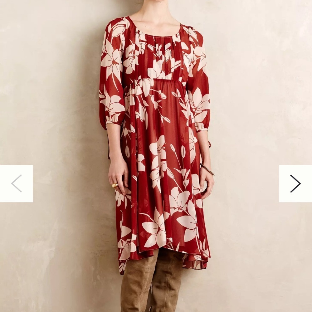 MAEVE Anthropologie Floral Laelia Midi Dress Sz 2